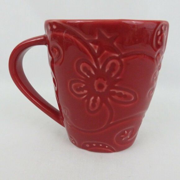 Starbucks Embossed Flower Oblong Tall Mug Cup 2009 - Picture 5 of 7
